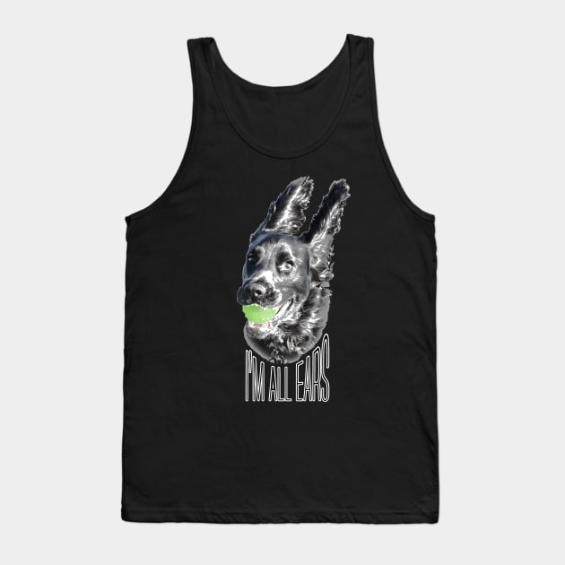 I'm all ears funny black working cocker spaniel dog on black Tank Top by ownedandloved